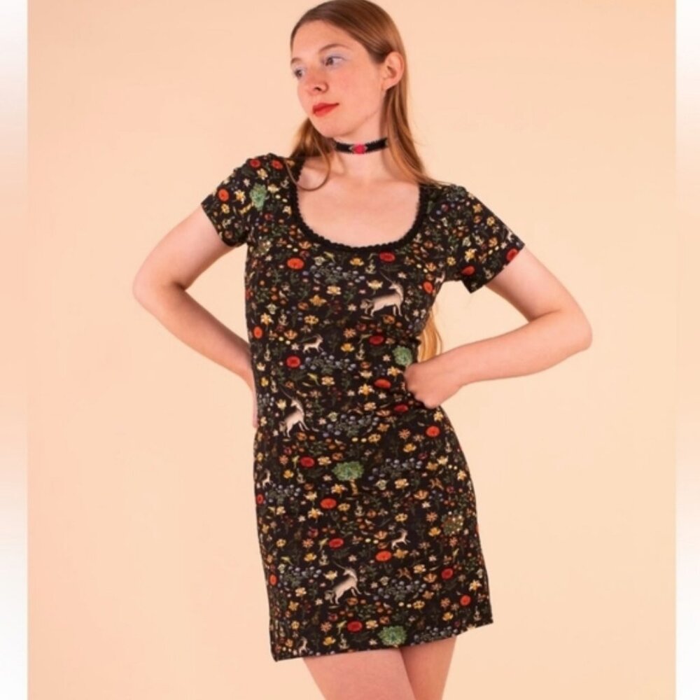 Samantha Pleet Illuminated Black Tea Dress Size S